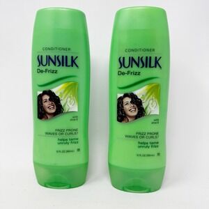 Sunsilk De-Frizz Hair Conditioner Lot‎ Of 2 12 Oz with Aloe-E NOS HTF Green